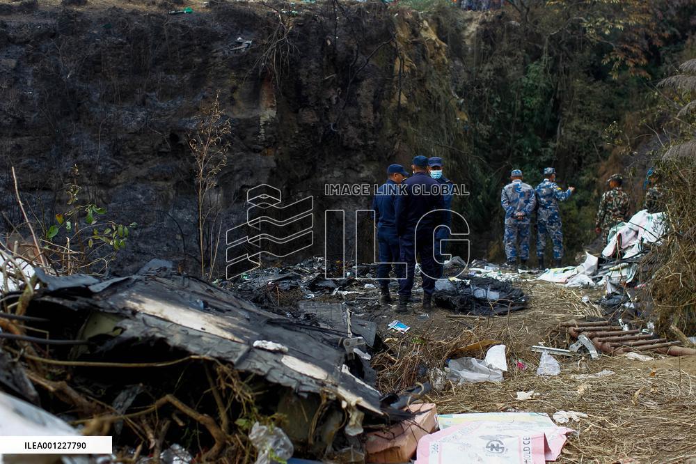 NEPAL-POKHARA-PLANE CRASH SITE-RESCUE