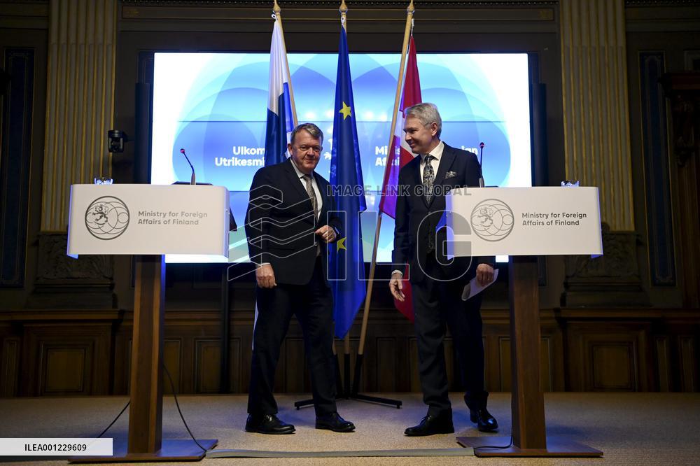 Ulkoministeri Haavisto ja Tanskan ulkoministeri Rasmussen