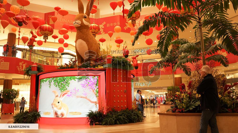 U.S.-CALIFORNIA-ORANGE COUNTY-SHOPPING MALL-LUNAR NEW YEAR-DECORATIONS