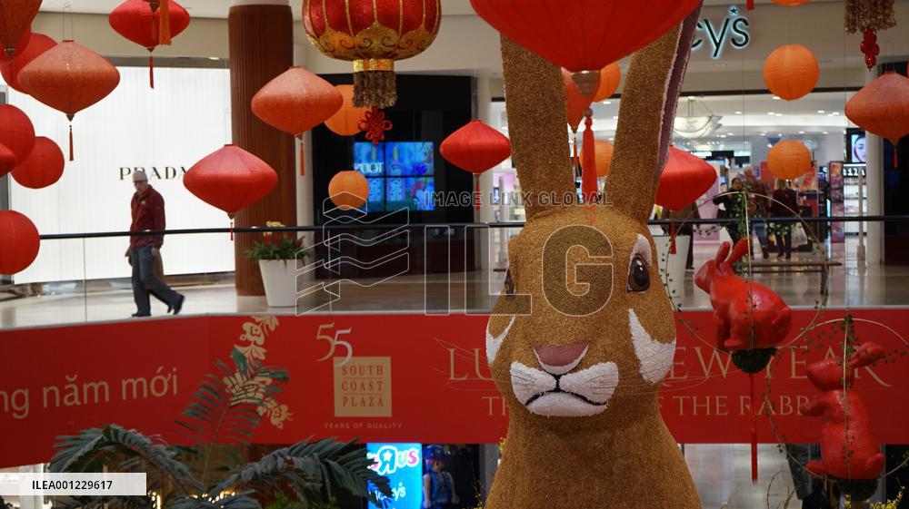 U.S.-CALIFORNIA-ORANGE COUNTY-SHOPPING MALL-LUNAR NEW YEAR-DECORATIONS