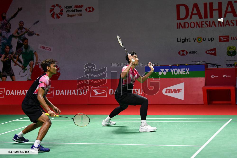 (SP)INDONESIA-JAKARTA-BADMINTON-INDONESIA MASTERS 2023-MEN'S DOUBLES-SECOND ROUND