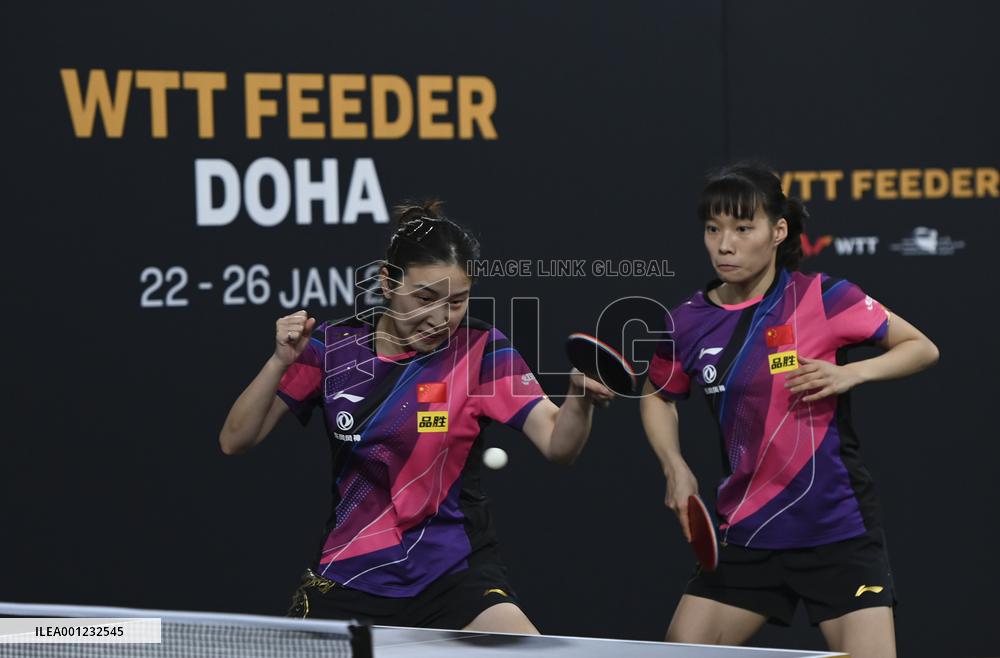 (SP)QATAR-DOHA-TABLE TENNIS-WTT FEEDER DOHA 2023-WOMEN'S DOUBLES