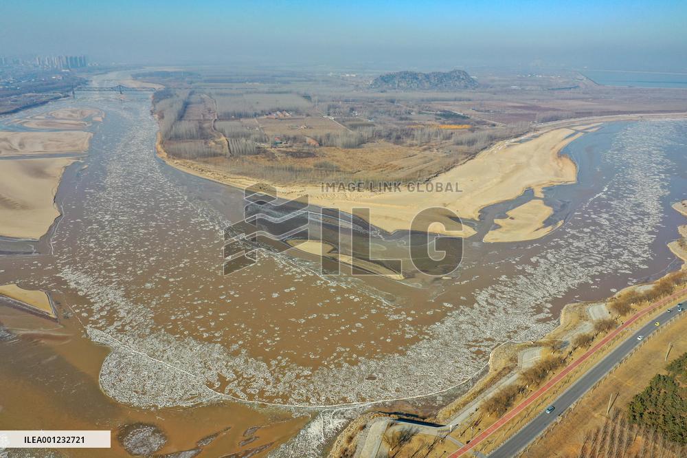 CHINA-SHANDONG-YELLOW RIVER-ICE JAM (CN)