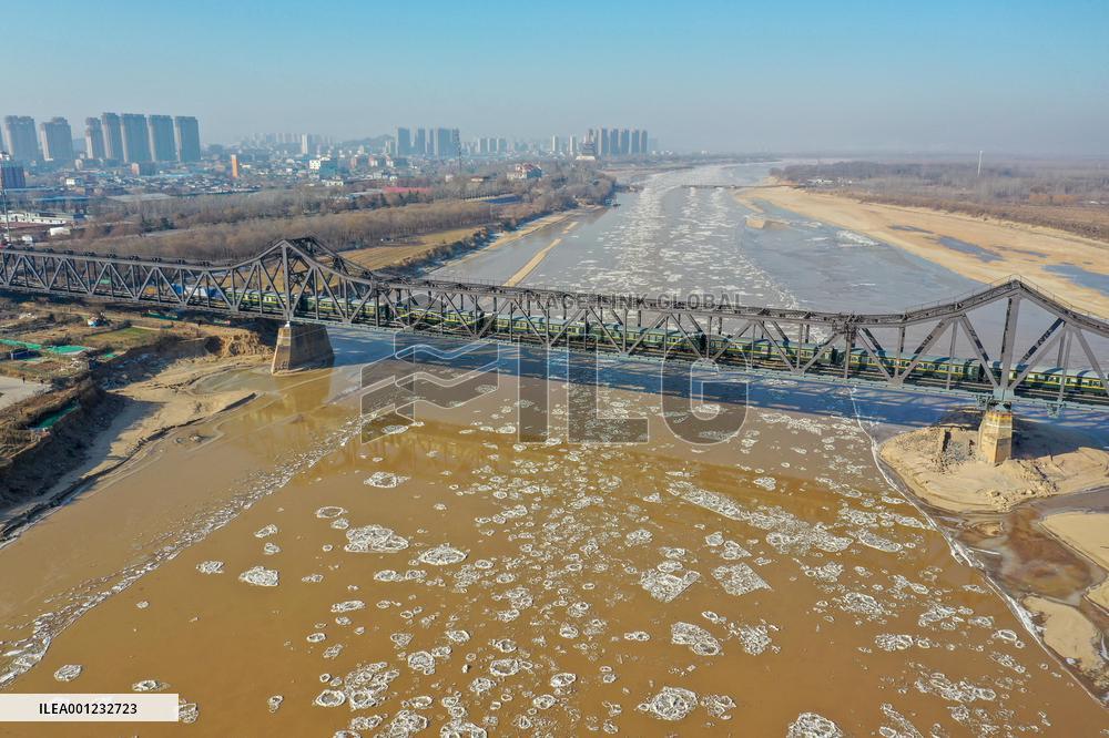 CHINA-SHANDONG-YELLOW RIVER-ICE JAM (CN)