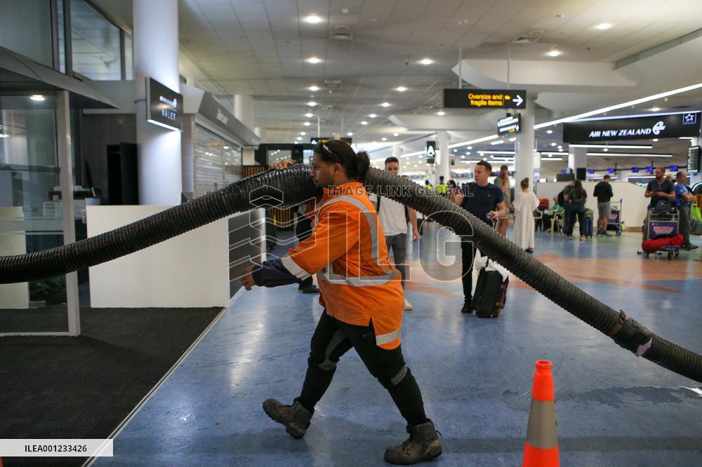 NEW ZEALAND-AUCKLAND-FLOODING-AIRPORT