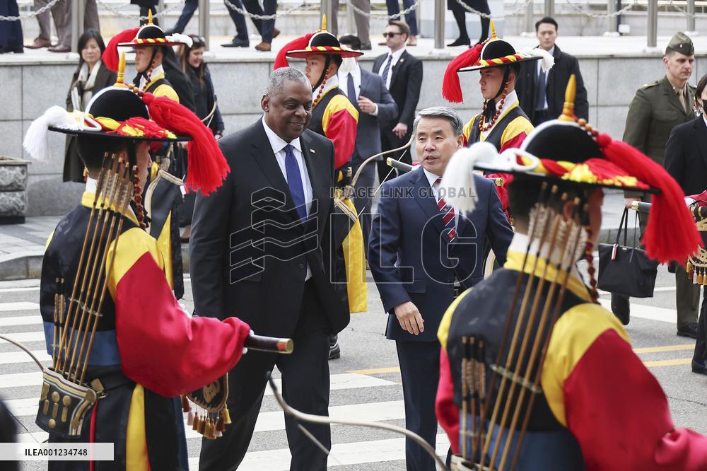 U.S. defense chief Austin in S. Korea