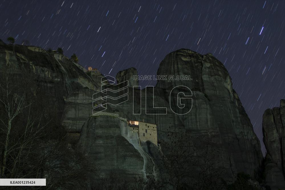 GREECE-METEORA-STARRY NIGHT