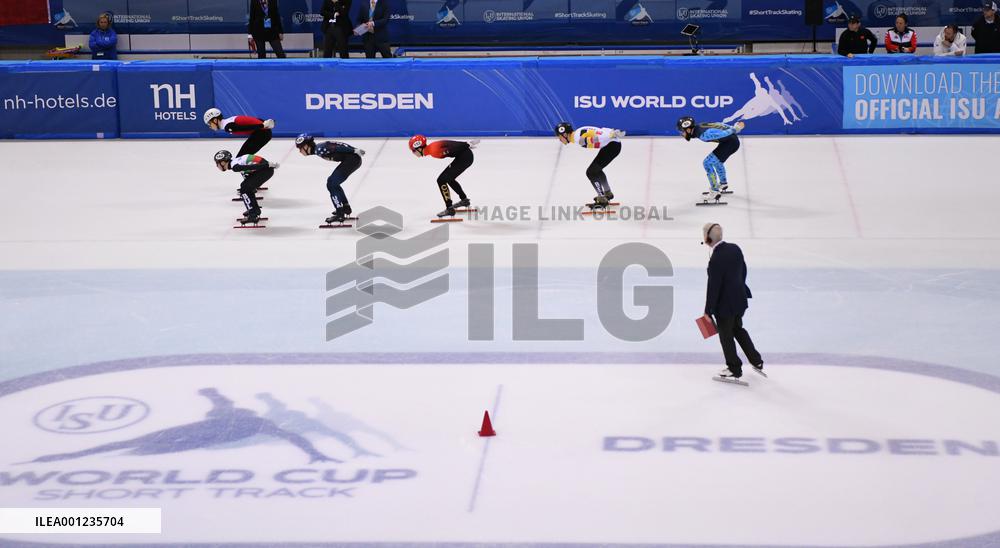 (SP)GERMANY-DRESDEN-SHORT TRACK SPEED SKATING-ISU WORLD CUP