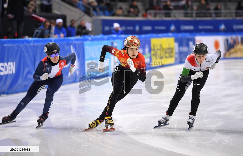 (SP)GERMANY-DRESDEN-SHORT TRACK SPEED SKATING-ISU WORLD CUP