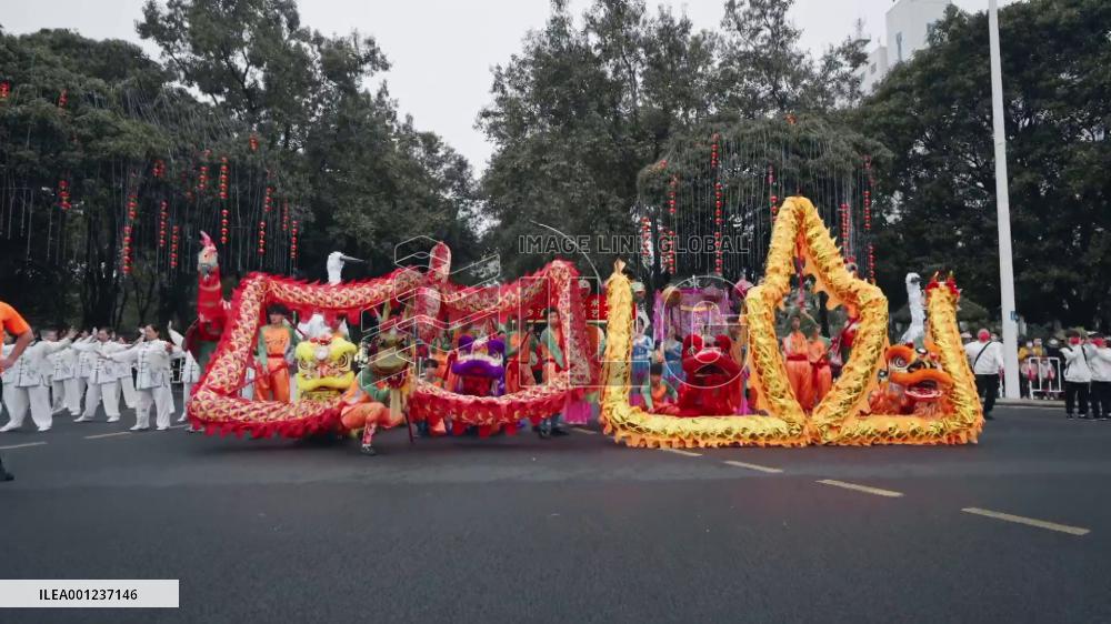 Foreign expats take part in charity parade in China's Zhongshan
