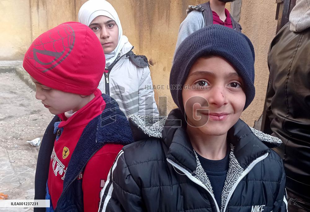 SYRIA-ALEPPO-EARTHQUAKES-SURVIVORS-DISPLACEMENT CENTER