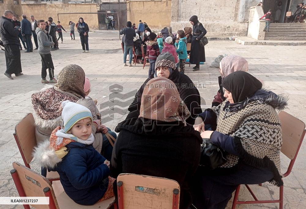 SYRIA-ALEPPO-EARTHQUAKES-SURVIVORS-DISPLACEMENT CENTER
