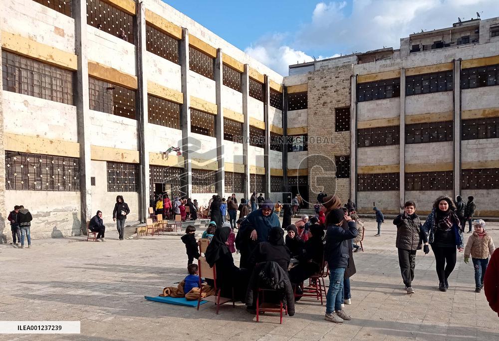 SYRIA-ALEPPO-EARTHQUAKES-SURVIVORS-DISPLACEMENT CENTER