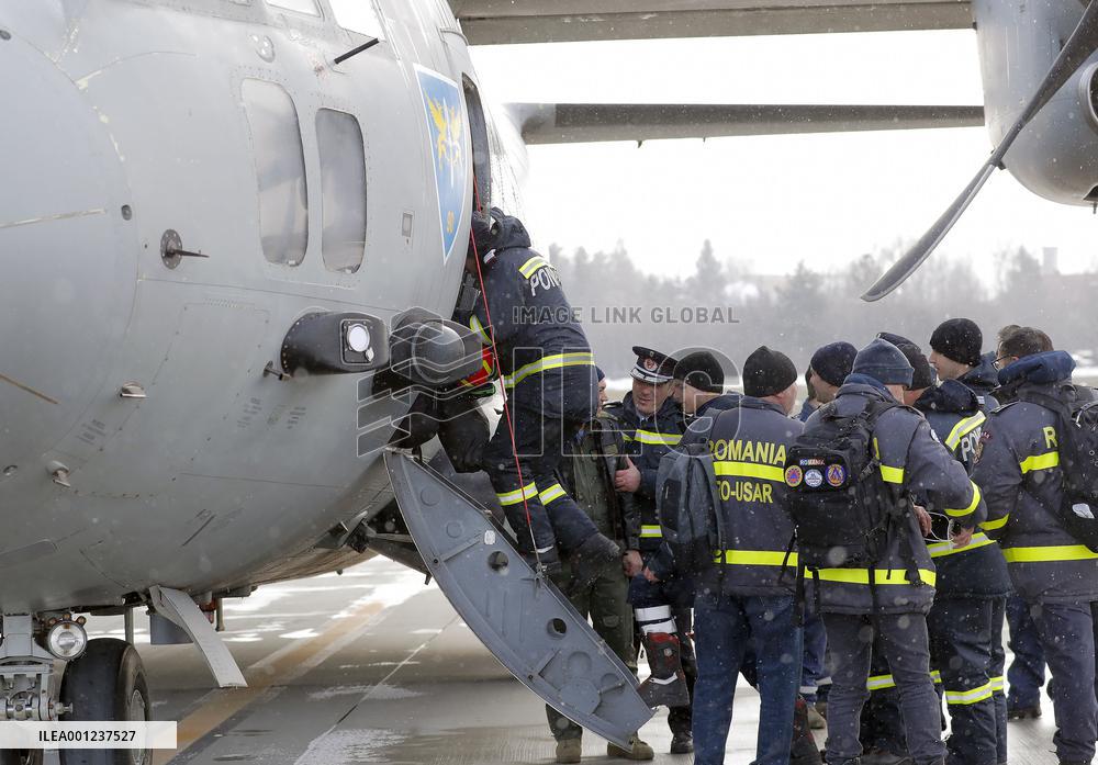 ROMANIA-OTOPENI-TÜRKIYE-EARTHQUAKES-RESCUE TEAM-DEPARTURE