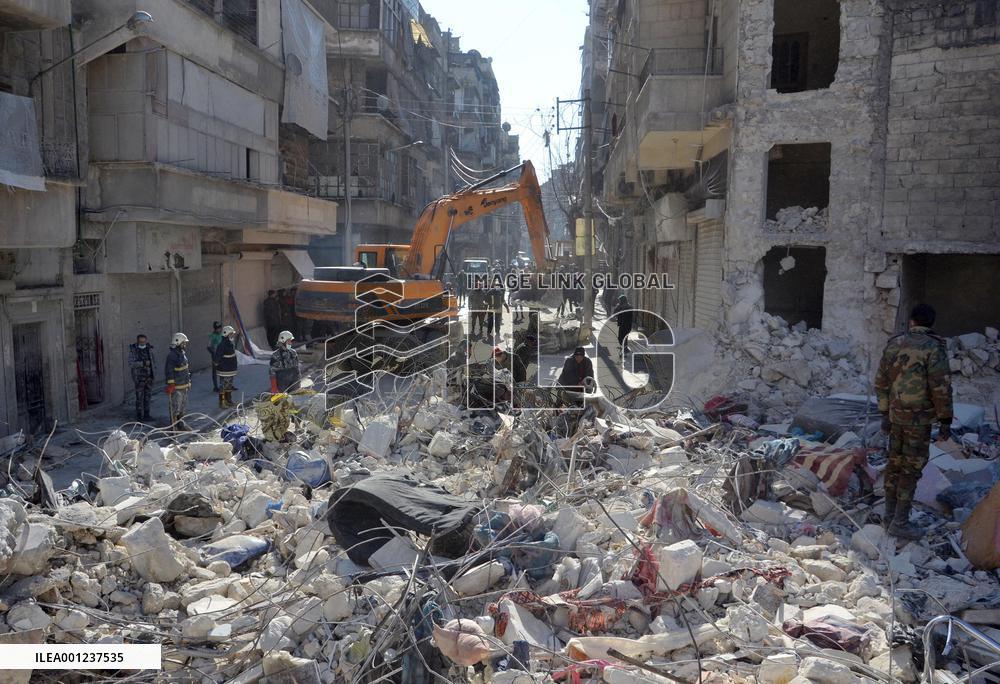 SYRIA-ALEPPO-EARTHQUAKES-RESCUE