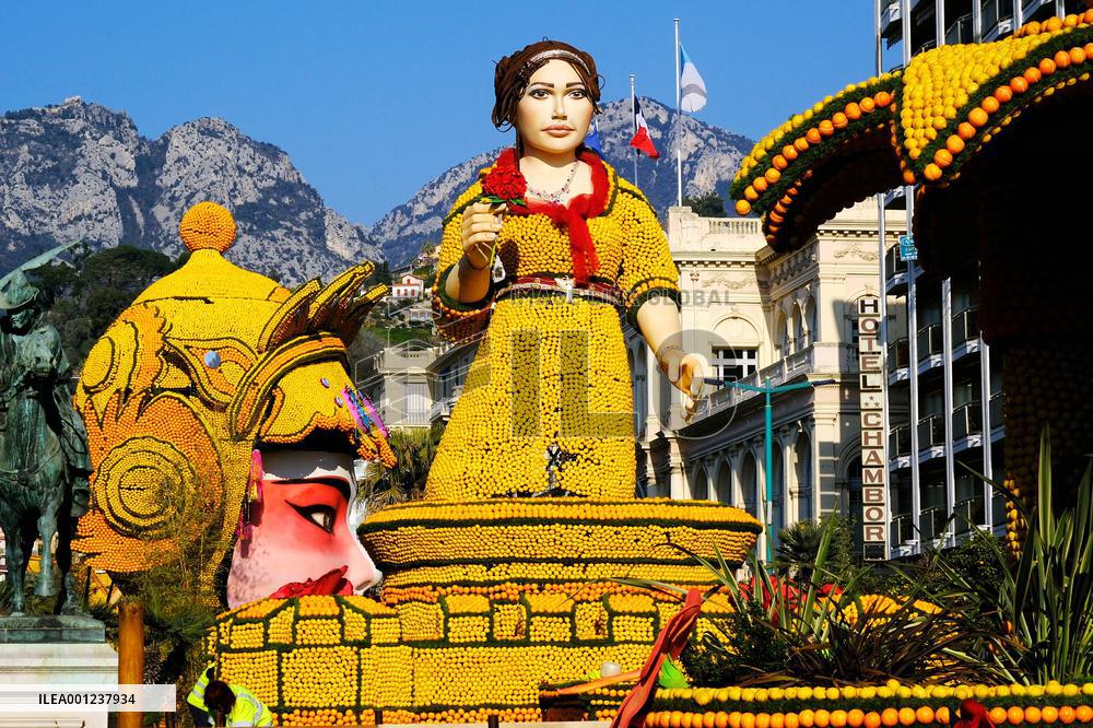 FRANCE-MENTON-LEMON FESTIVAL-PREPARATIONS