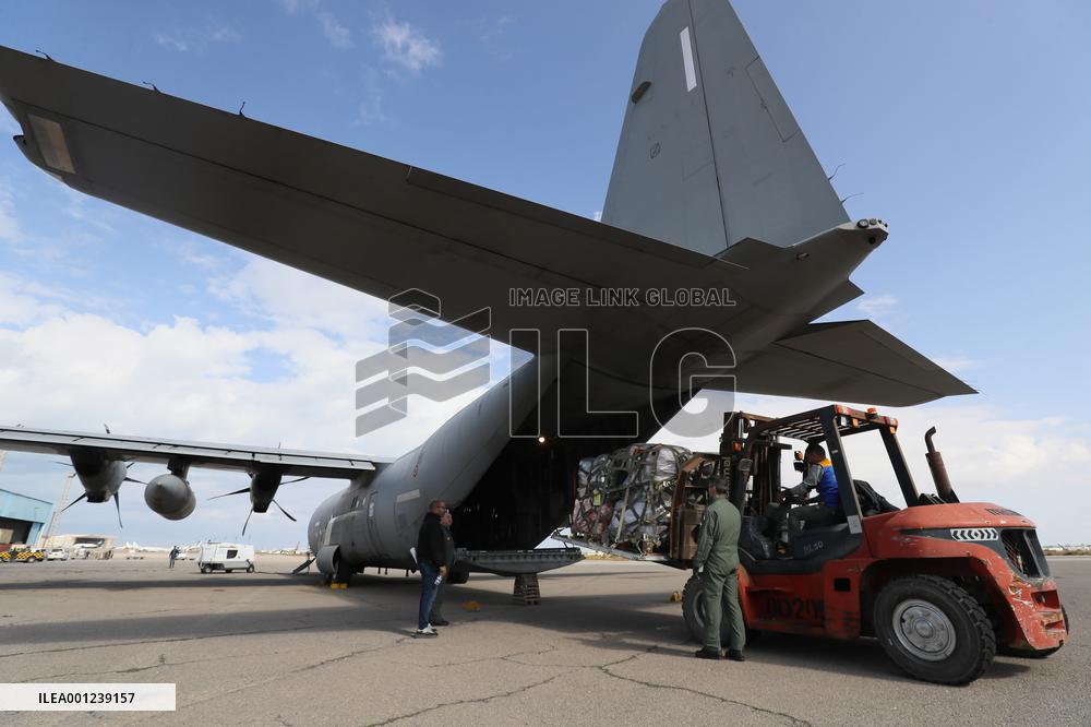 LIBYA-TRIPOLI-TÜRKIYE-SYRIA-EARTHQUAKES-AID