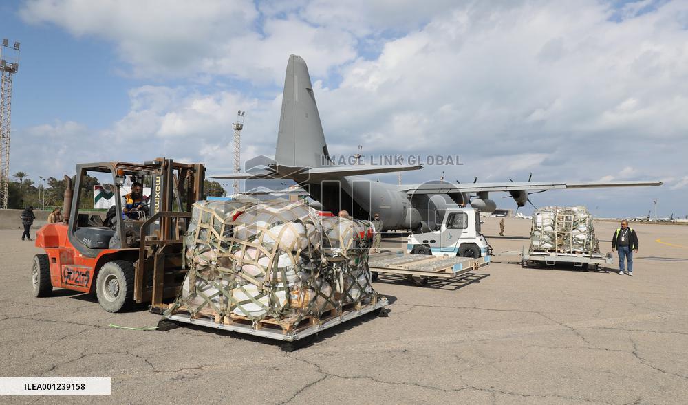 LIBYA-TRIPOLI-TÜRKIYE-SYRIA-EARTHQUAKES-AID