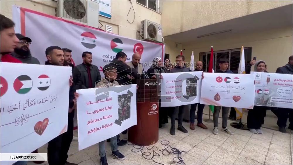 Gaza organizes blood donation campaign to save quake victims in Türkiye, Syria
