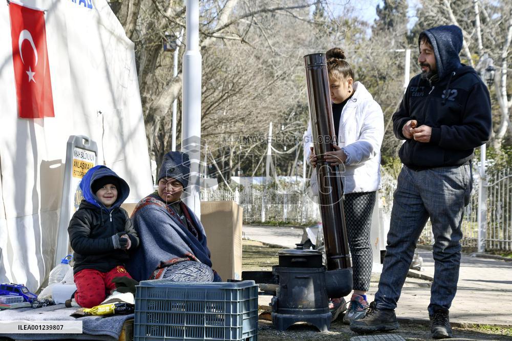 Scene at shelter in quake-hit Turkey