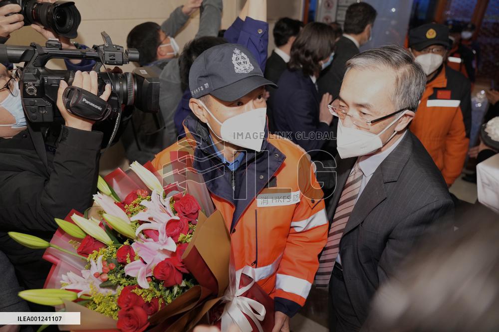 CHINA-BEIJING-TÜRKIYE-EARTHQUAKES-RESCUE TEAMS-RETURN (CN)