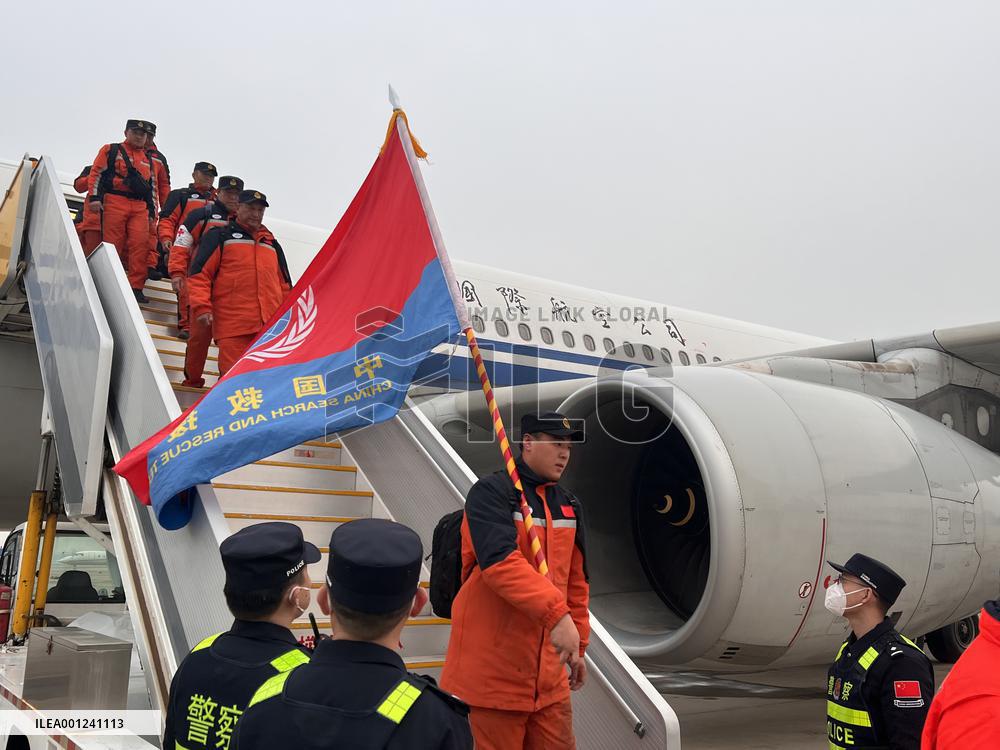 CHINA-BEIJING-TÜRKIYE-EARTHQUAKES-RESCUE TEAMS-RETURN (CN)