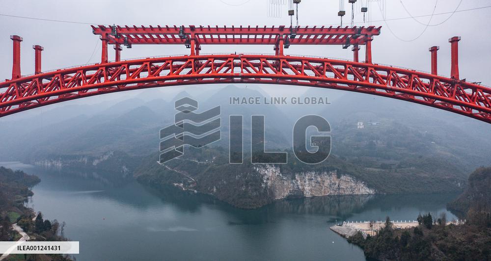 CHINA-GUIZHOU-WUJIANG RIVER-BRIDGE-CONSTRUCTION (CN)