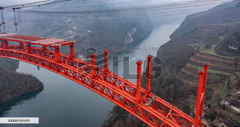 CHINA-GUIZHOU-WUJIANG RIVER-BRIDGE-CONSTRUCTION (CN)