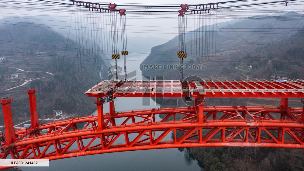 CHINA-GUIZHOU-WUJIANG RIVER-BRIDGE-CONSTRUCTION (CN)