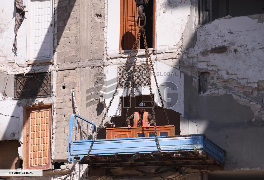 SYRIA-HAMA-EARTHQUAKE-DAMAGED HOUSE