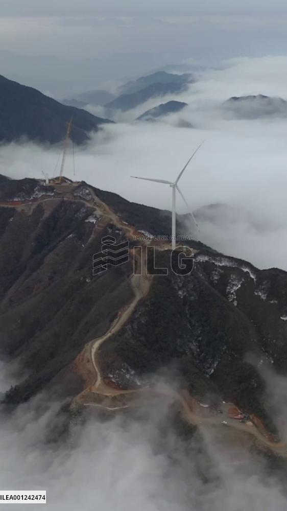 Stunning view of mountains in clouds in C China