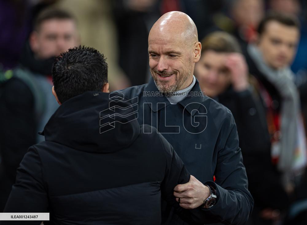 (SP)BRITAIN-MANCHESTER-FOOTBALL-UEFA EUROPA LEAGUE-MANCHESTER UNITED VS BARCELONA