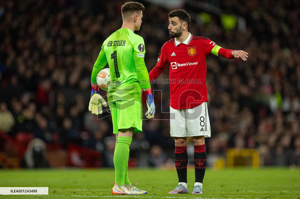 (SP)BRITAIN-MANCHESTER-FOOTBALL-UEFA EUROPA LEAGUE-MANCHESTER UNITED VS BARCELONA