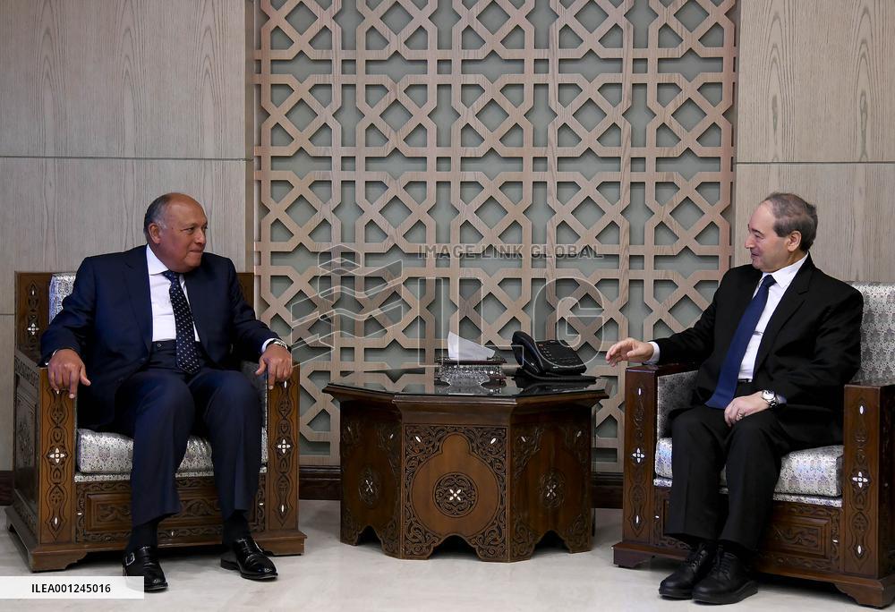 SYRIA-DAMASCUS-EGYPT-FM-VISIT