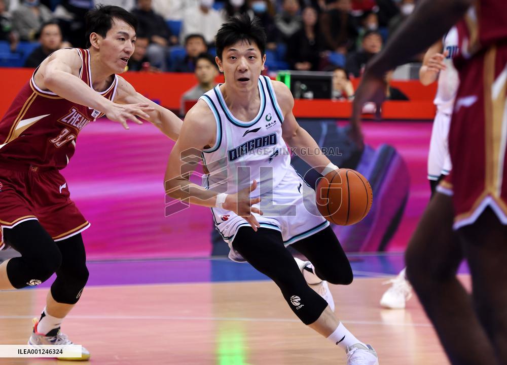 (SP)CHINA-QINGDAO-BASKETBALL-CBA LEAGUE-QINGDAO VS ZHEJIANG (CN)
