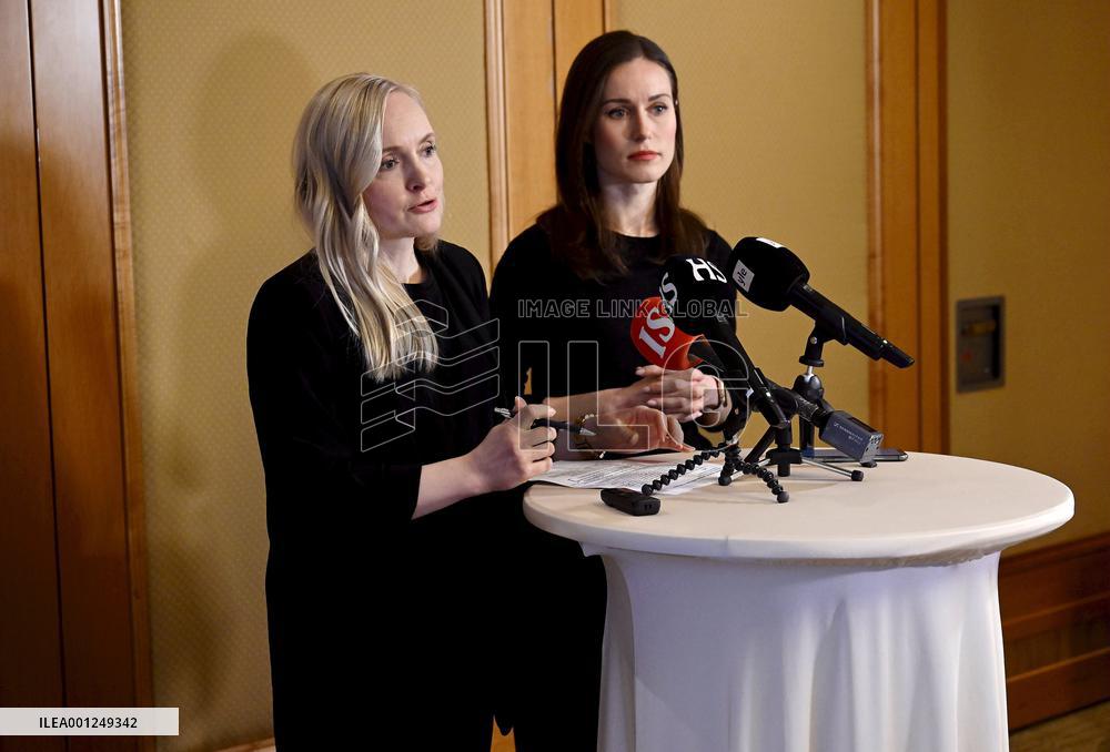 Finnish Ministers during press conference