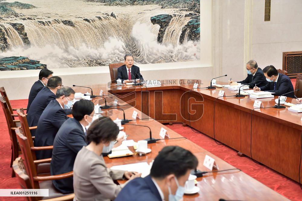 CHINA-BEIJING-NPC-ZHAO LEJI-MEETING (CN)