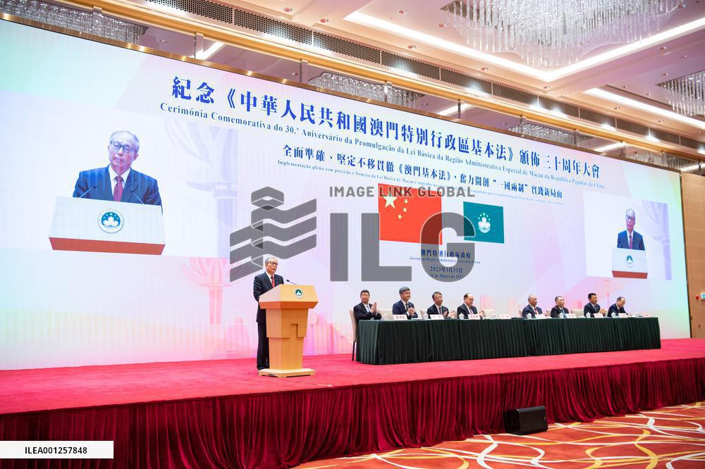CHINA-MACAO-LI HONGZHONG-BASIC LAW-30TH ANNIVERSARY (CN)
