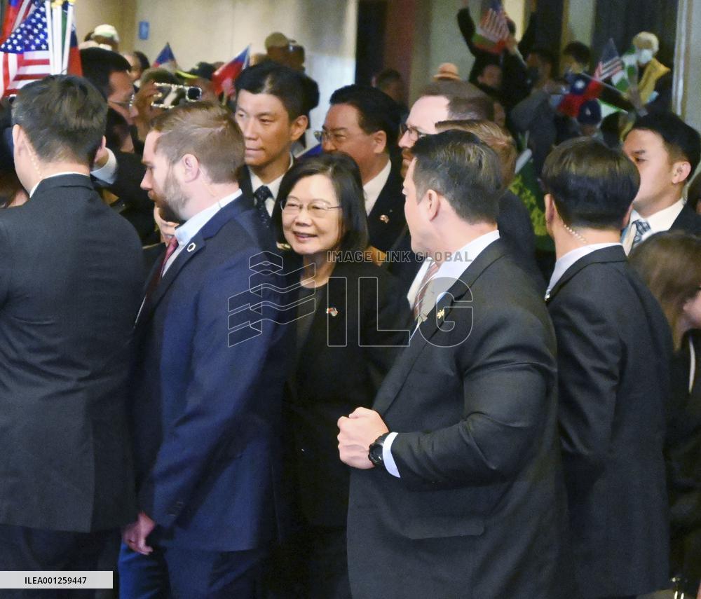 Taiwan president in U.S.