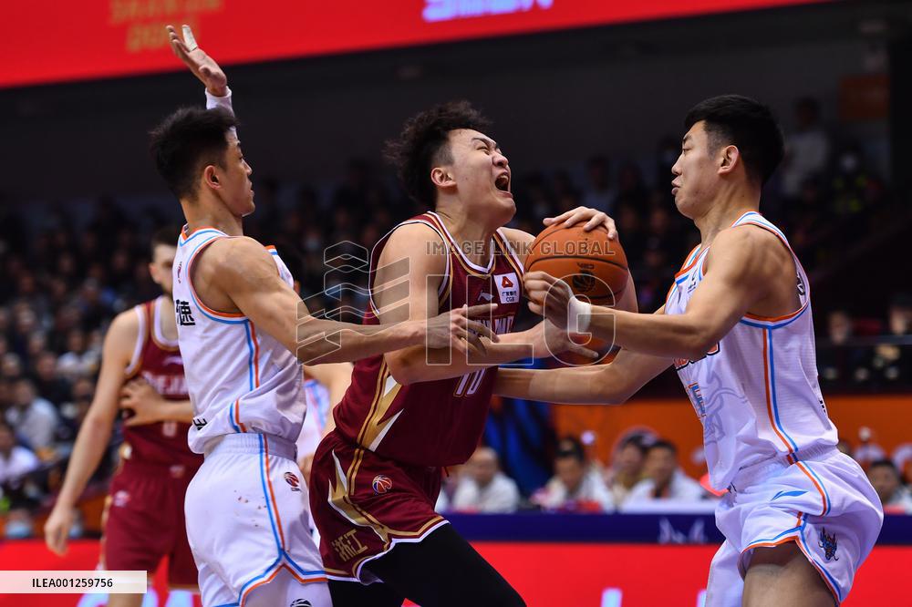 (SP)CHINA-JINAN-BASKETBALL-CBA LEAGUE-SHANDONG VS ZHEJIANG (CN)