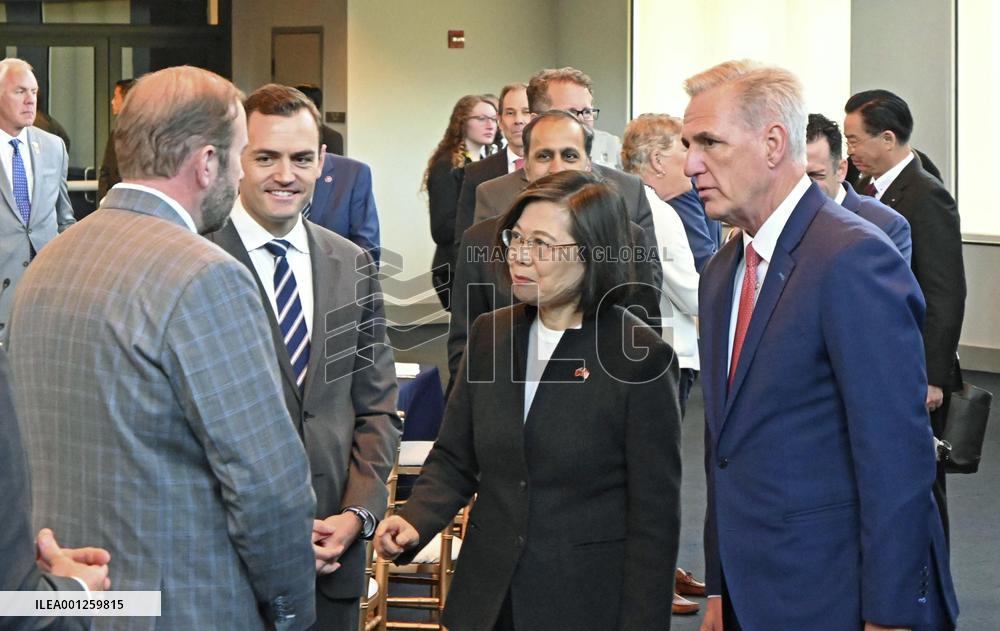 Taiwan president in U.S.