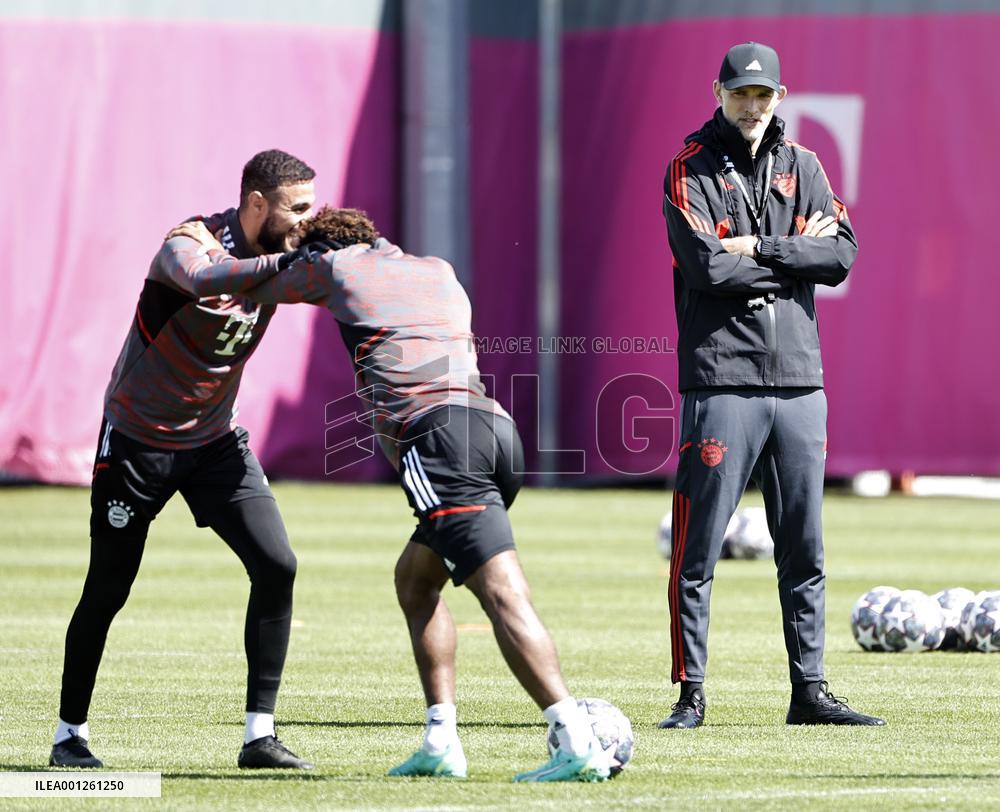 (SP)GERMANY-MUNICH-FOOTBALL-UEFA CHAMPIONS LEAGUE-BAYERN MUNICH-TRAINING SESSION