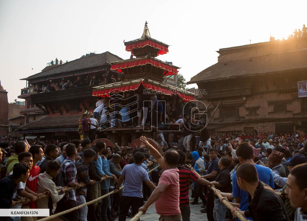 NEPAL-BHAKTAPUR-BISKET JATRA FESTIVAL