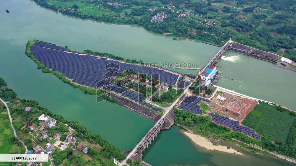 Aerial view of green energy base in Guangxi, China