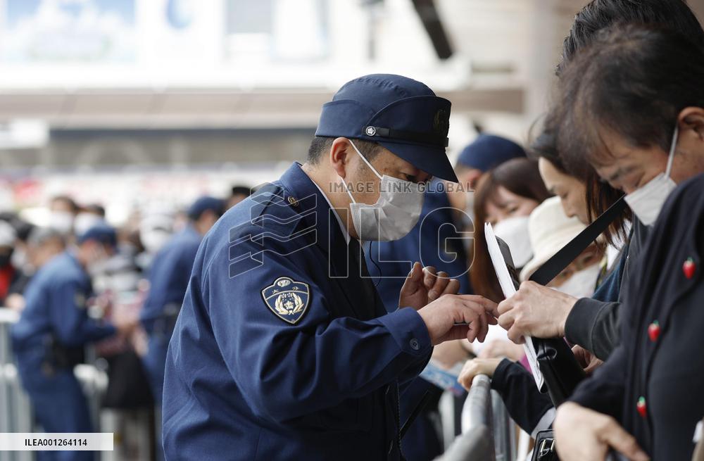 Security check at venue of stump speech by PM Kishida
