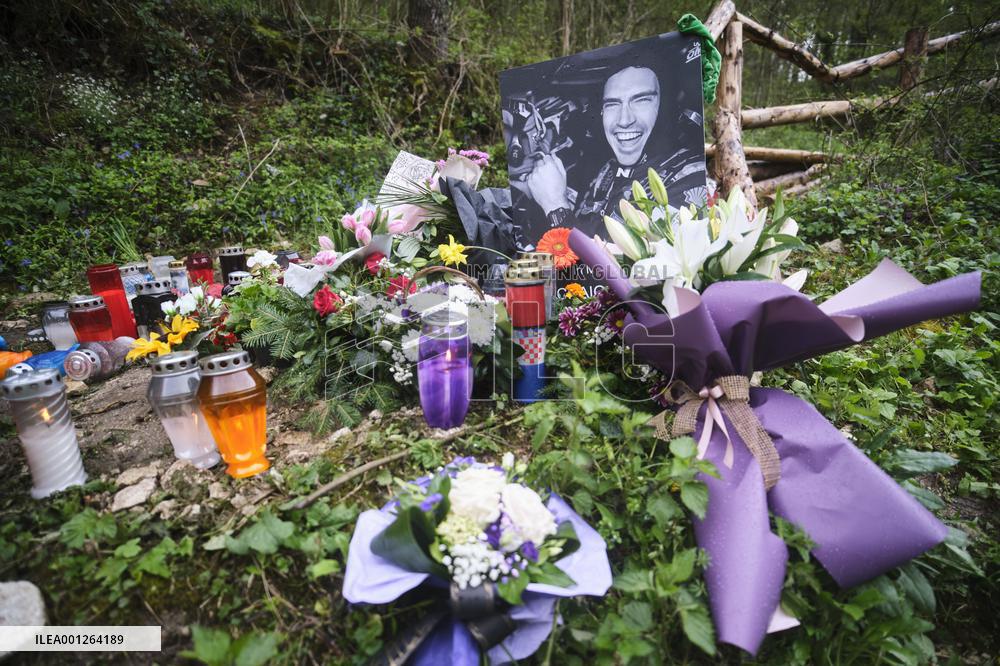 The place where Irish driver Craig Breen crashed and died