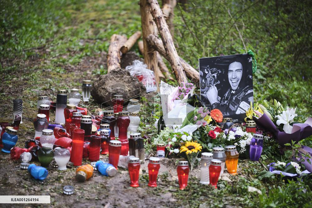 The place where Irish driver Craig Breen crashed and died