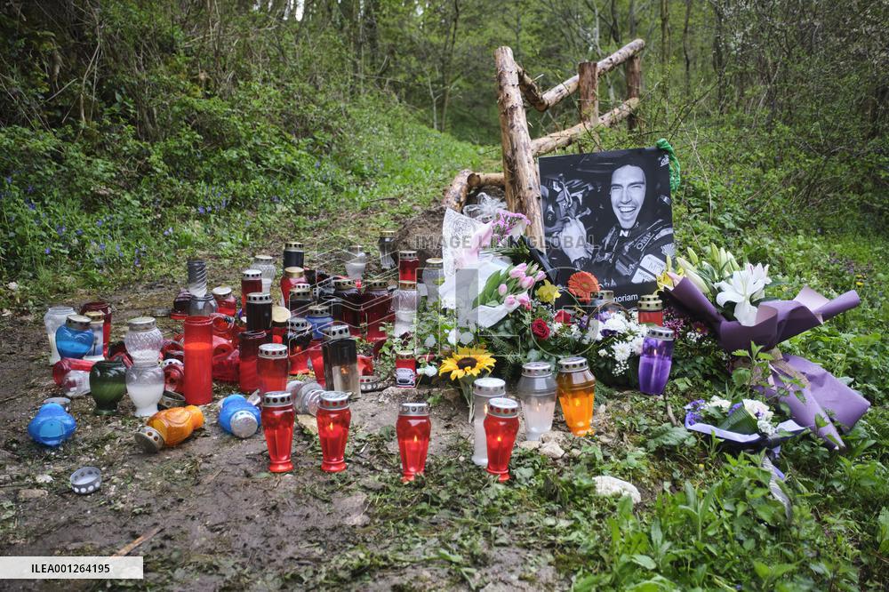 The place where Irish driver Craig Breen crashed and died