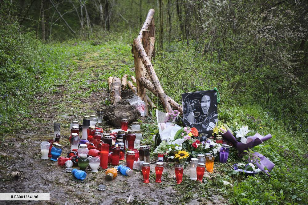 The place where Irish driver Craig Breen crashed and died