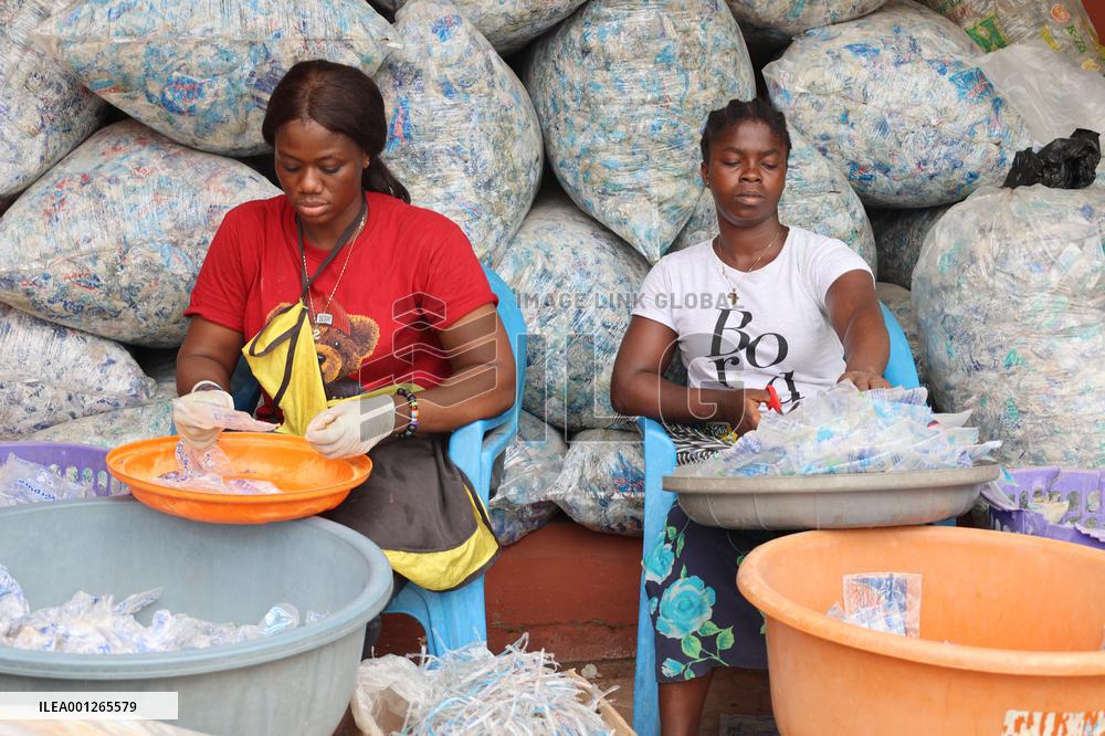 GHANA-ACCRA-PLASTIC WASTE-RECYCLING
